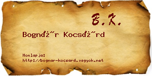 Bognár Kocsárd névjegykártya