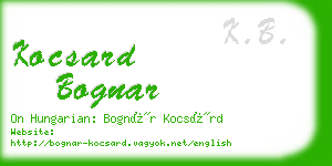 kocsard bognar business card